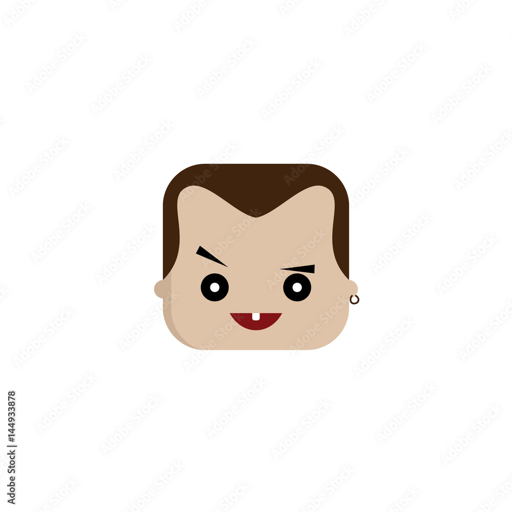 Fototapeta premium square shape funny expression cartoon head