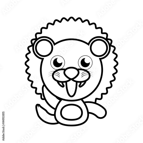 Fototapeta Naklejka Na Ścianę i Meble -  lion animal toy outline vector illustration eps 10