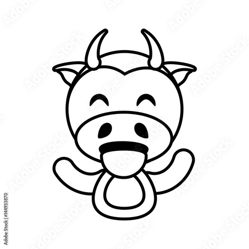 cow animal toy outline vector illustration eps 10