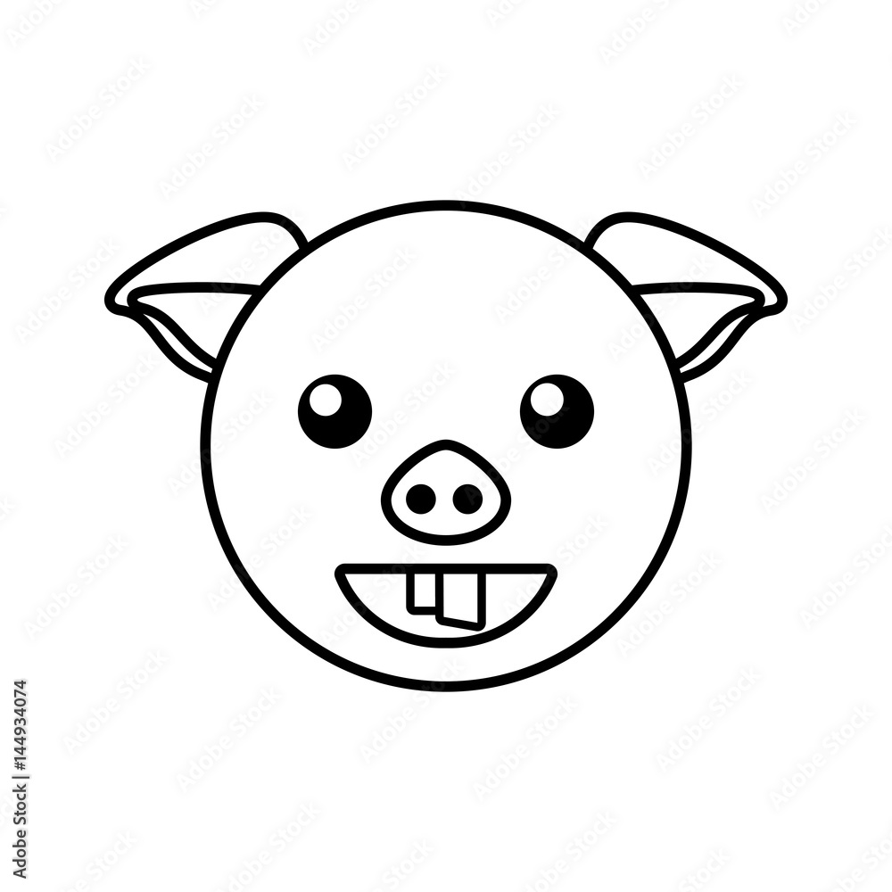 pig face animal outline vector illustration eps 10 pig face animal outline vector illustration eps 10