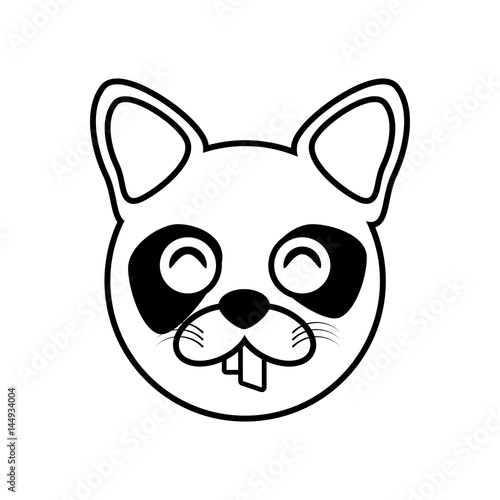 raccoon face animal outline vector illustration eps 10
