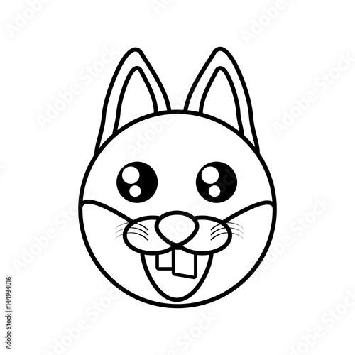 fox face animal outline vector illustration eps 10