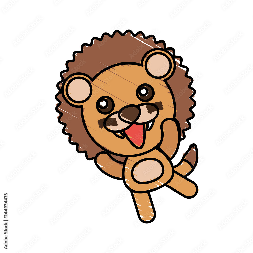 Obraz premium drawing lion animal character vector illustration eps 10