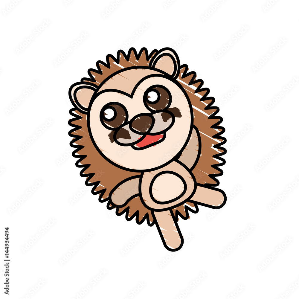 drawing porcupine animal character vector illustration eps 10