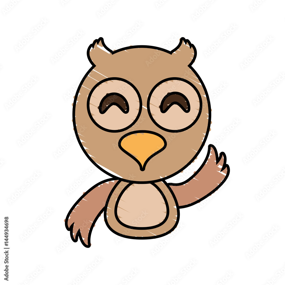 Obraz premium draw owl animal comic vector illustration eps 10