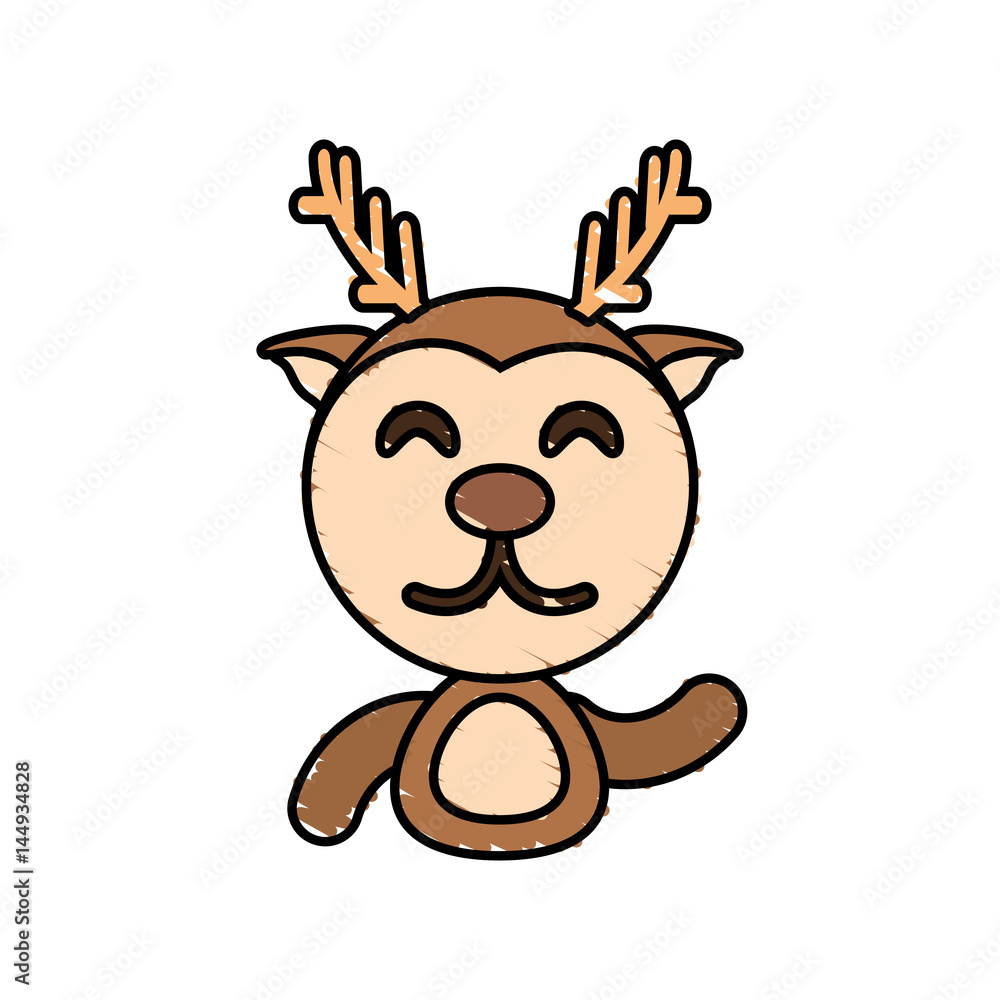 draw deer animal comic vector illustration eps 10
