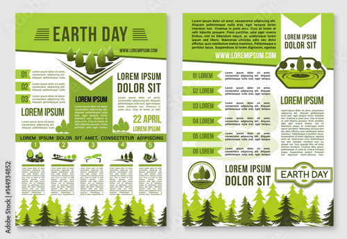 Earth Day brochure template for ecology design