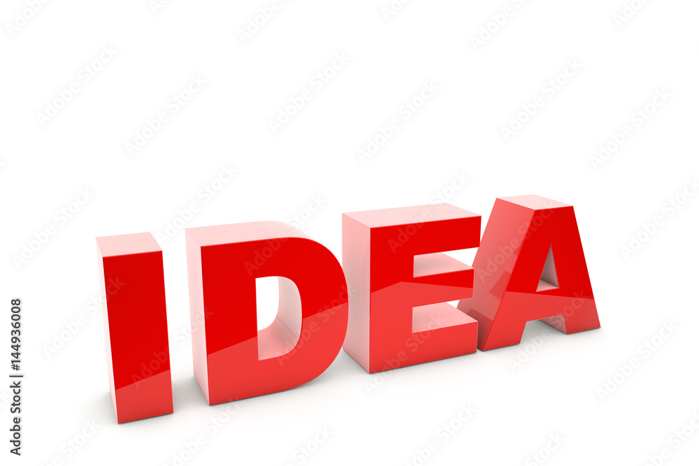 3d illustration isolated red word idea on white 3d illustration isolated red word idea on white