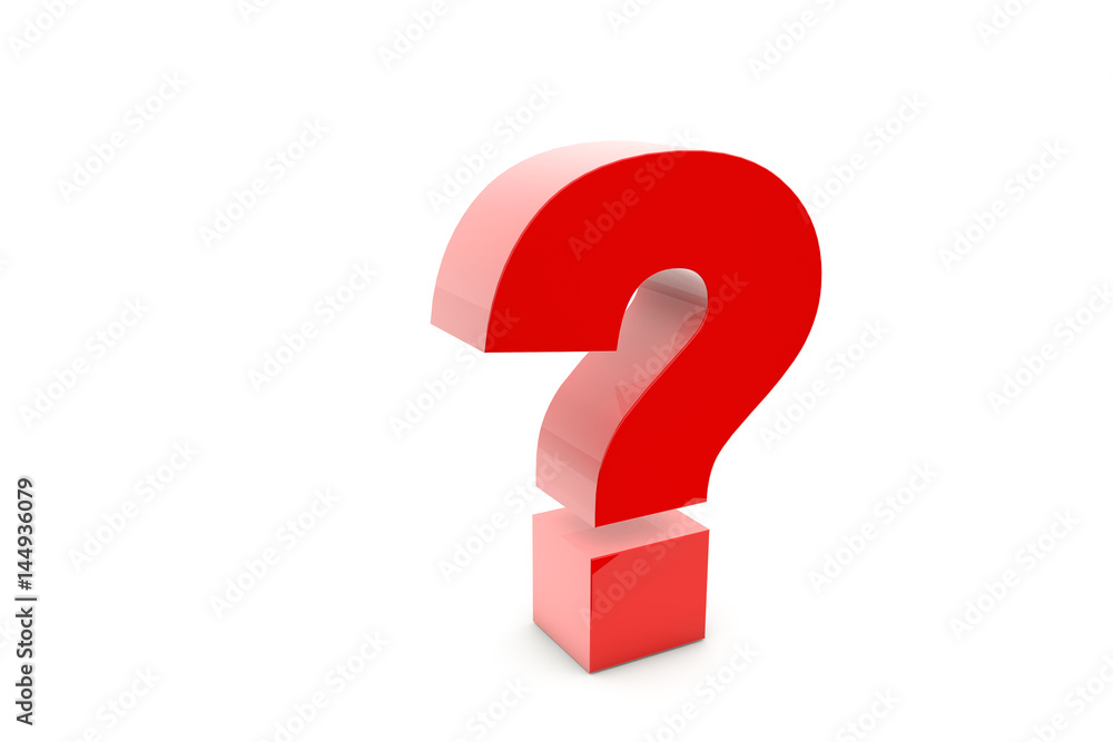 3d illustration isolated red question mark on white 3d illustration isolated red question mark on white