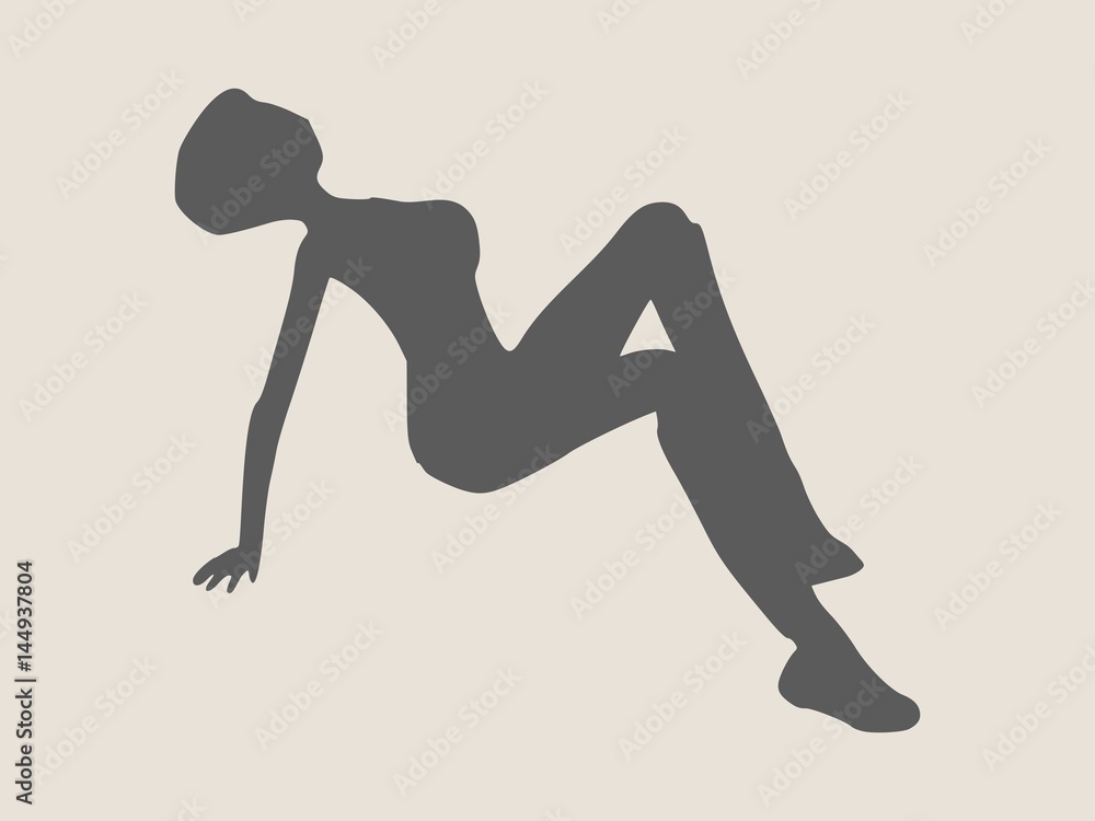 Fototapeta premium Silhouette of sexy posing girl. Vector Illustration