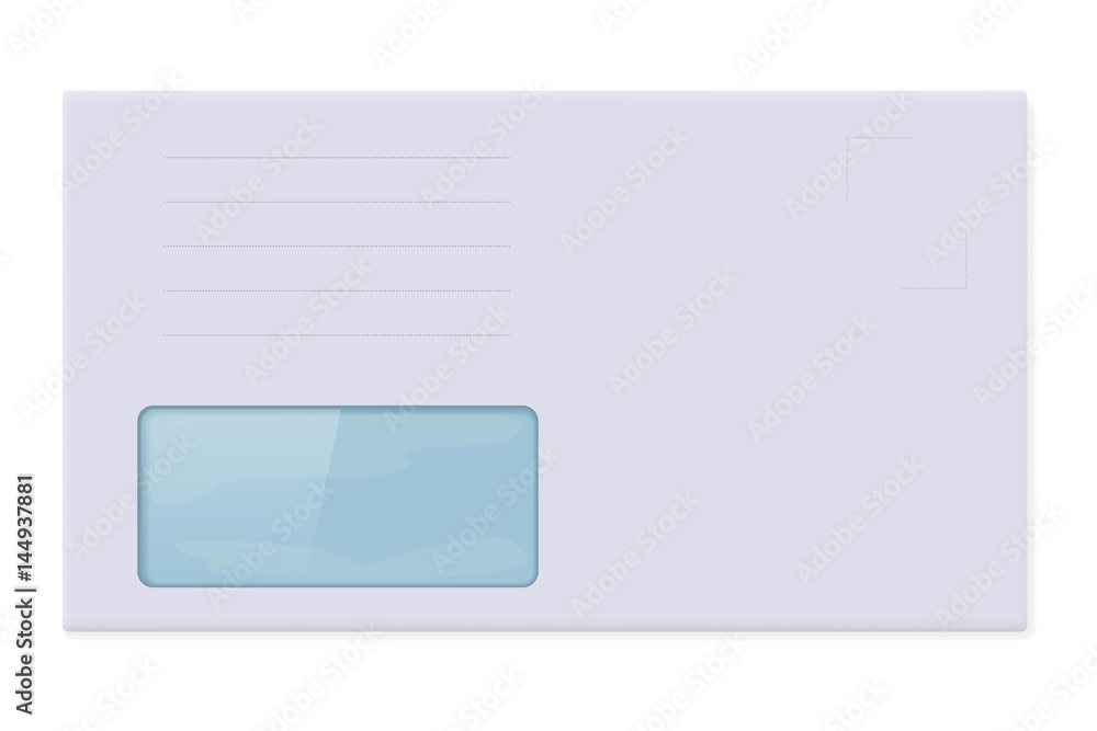 White blank envelope with address window White blank envelope with address window