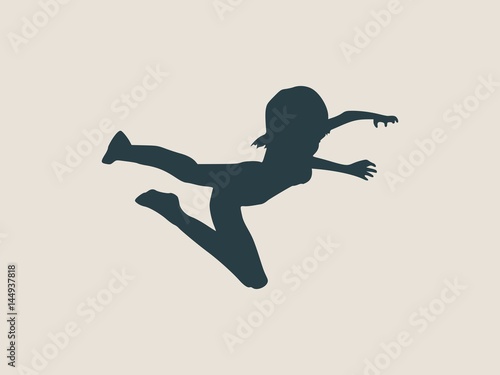 Fototapeta Naklejka Na Ścianę i Meble -  Sexy women silhouette. Fashion mannequin. Vector Illustration. Flying lady