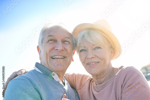 Portrait of senior couple at the beach