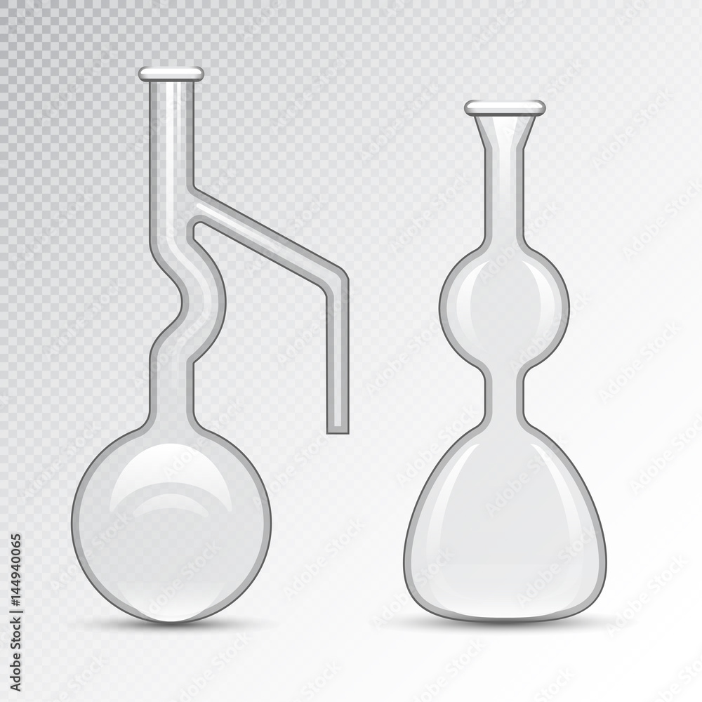 Chemical laboratory 3d lab flask glassware tube liquid biotechnology analysis and medical scientific equipment vector illustration. Chemical laboratory 3d lab flask glassware tube liquid biotechnology analysis and medical scientific equipment vector illustration.