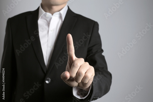 businessman touching screen