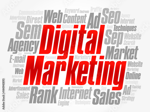 Digital Marketing word cloud collage, business concept background