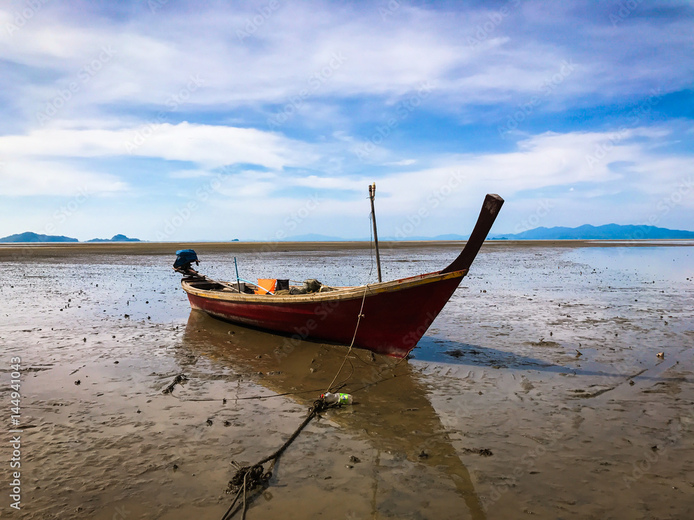 Long tail boat in at Andaman sea Trang province Thailand