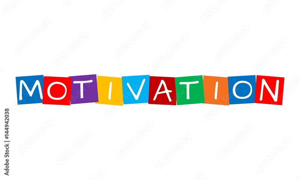 motivation, text in colorful rotated squares