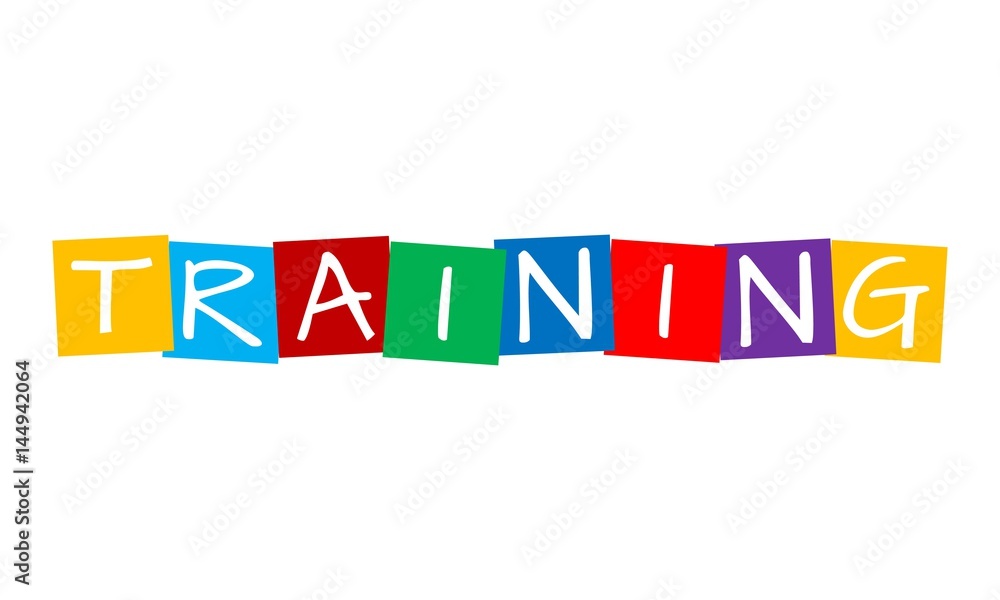 training, text in colorful rotated squares training, text in colorful rotated squares