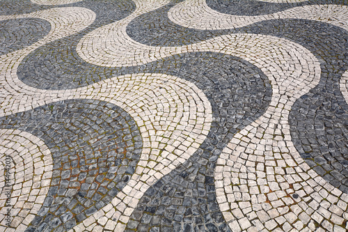Detail of a cobblestone pavement - Lisbon, Portugal