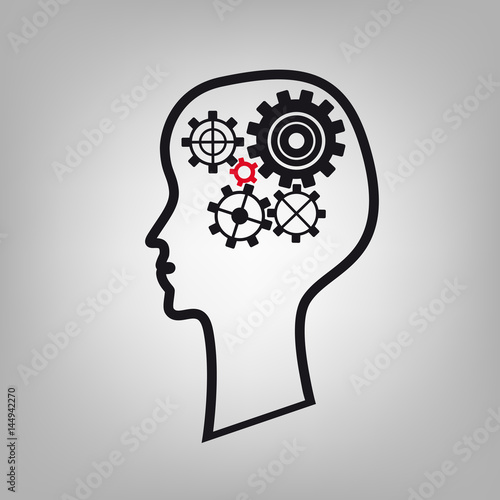 head with gears inside