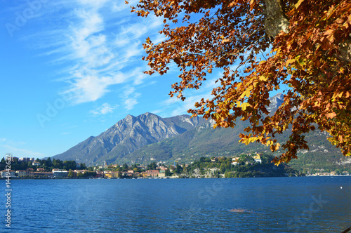 Beautiful view of Lake Como in fall  Italy