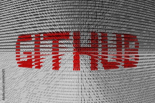 Obraz na płótnie GITHUB in the form of binary code, 3D illustration