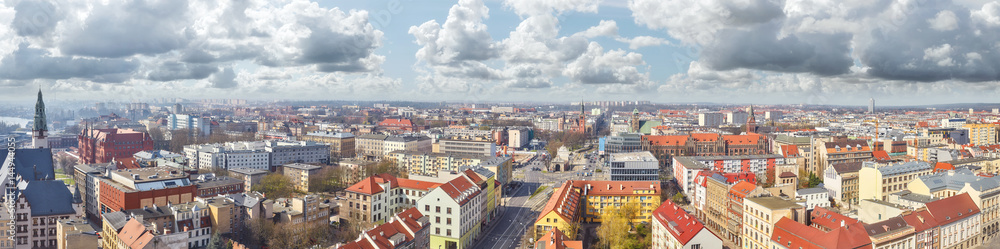 Panoramic view of Szczecin (Stettin) city downtown, Poland