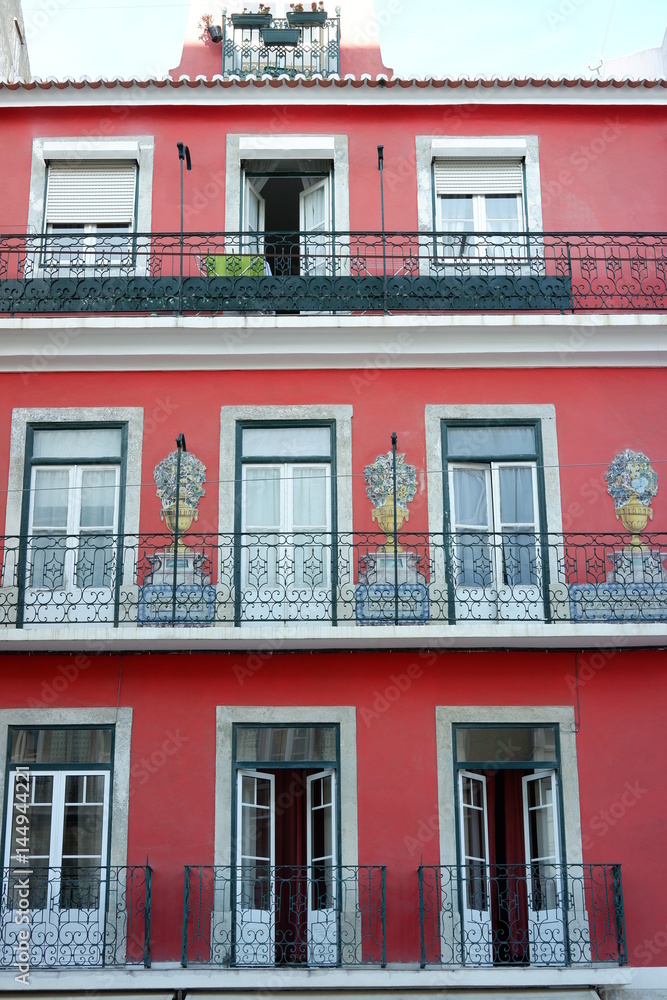 Old building with balcony in Lisbon