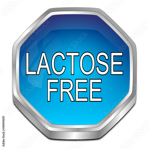 Lactose free Button - 3D illustration