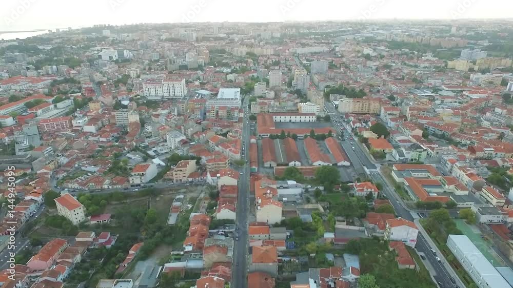 View of the sunset from the side of the new Porto, Portugal. Aerial View of the sunset from the side of the new Porto, Portugal. Aerial
