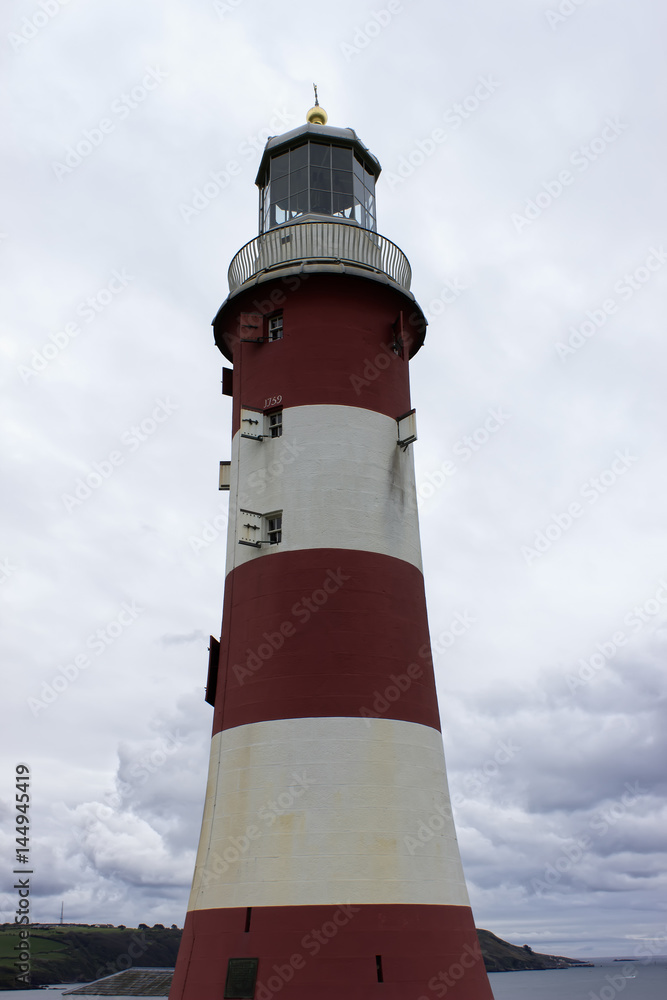 Plymouth lighthouse, Smeatons Tower in Plymouth Hoe, England Plymouth lighthouse, Smeatons Tower in Plymouth Hoe, England