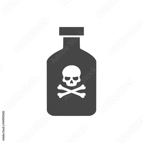 Poison bottle with crossbones label vector illustration