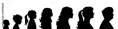 Vector illustration of generation of woman.