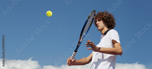 tennis player with racket during a match game