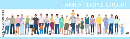 Big family, vector illustration