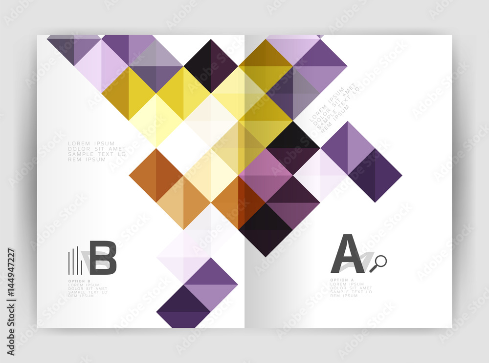 Fototapeta premium Minimalistic square brochure or leaflet business template