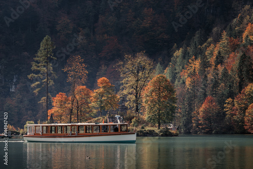 Passenger boat on the Koenigssee near Berchtesgaden, Bavaria, Germany photo