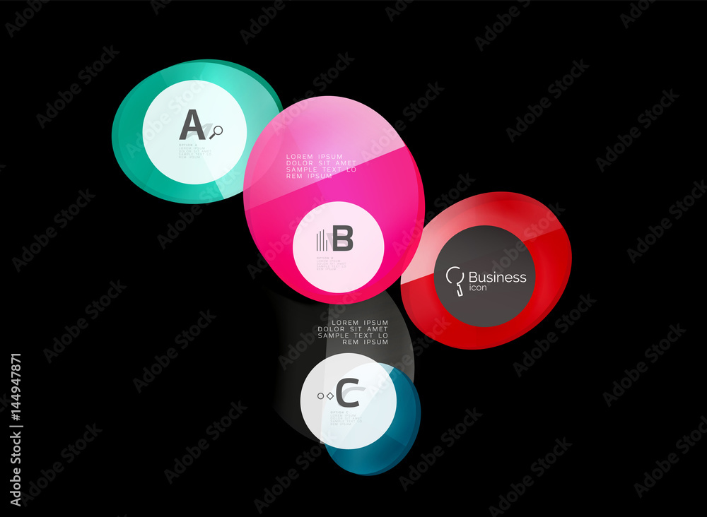 Glossy glass circle banner design template Glossy glass circle banner design template