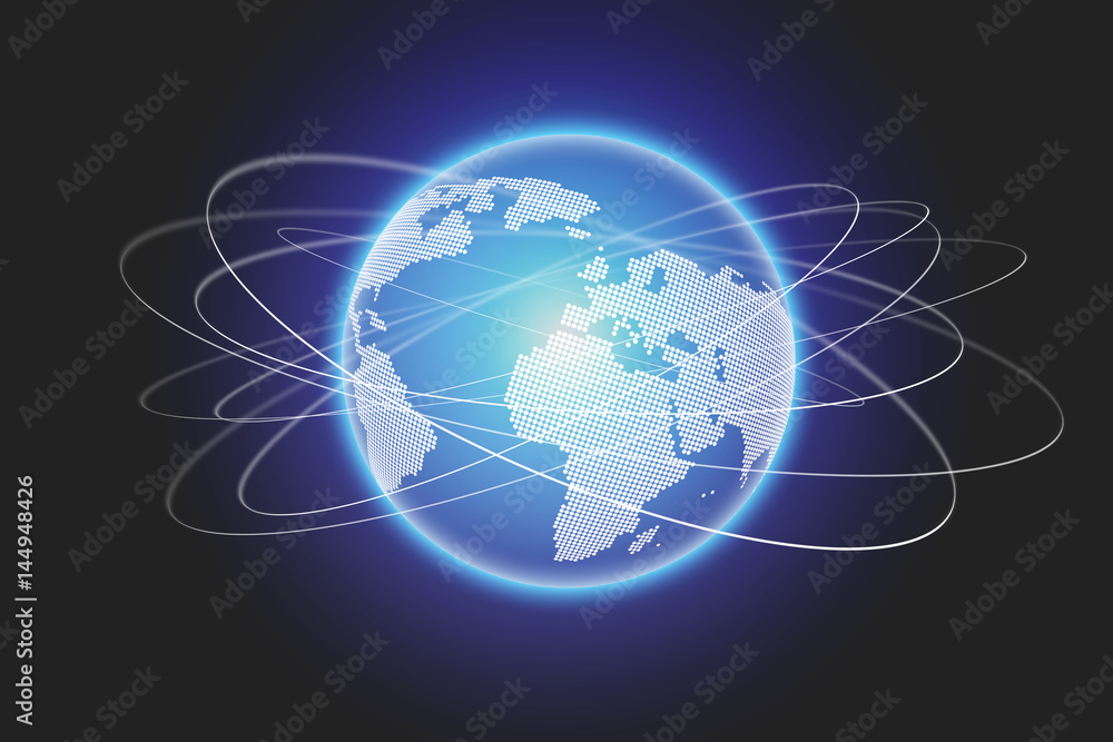 Business network globe isolated on a background - Internet concept