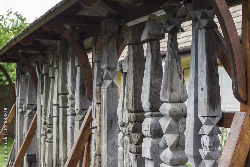 Traditional Hungarian carved wood piles Traditional Hungarian carved wood piles