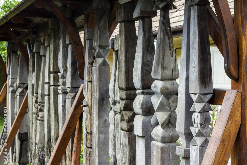 Traditional Hungarian carved wood piles Traditional Hungarian carved wood piles