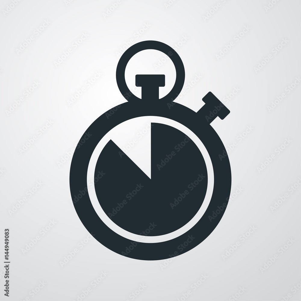 Icono plano cronometro cuenta atras en fondo degradado Icono plano cronometro cuenta atras en fondo degradado