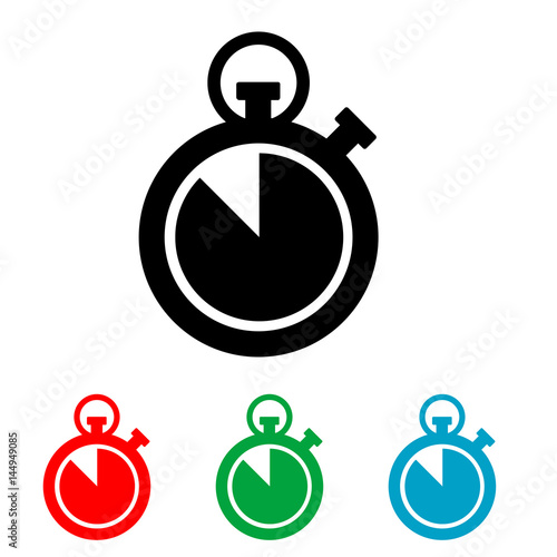 Icono plano cronometro cuenta atras en varios colores
