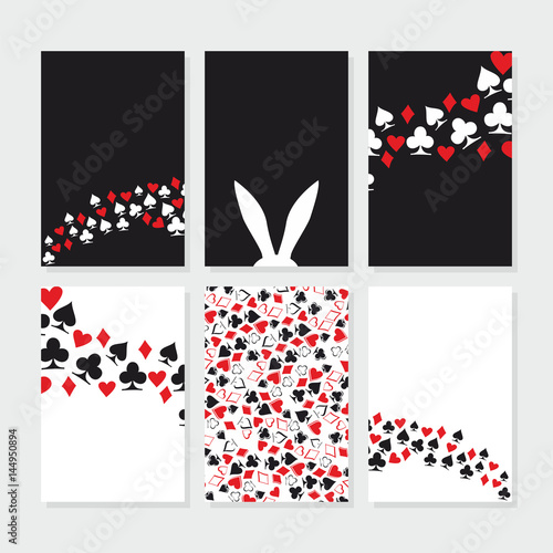 e in Wonderland. Set of card. Background. Vector illustration