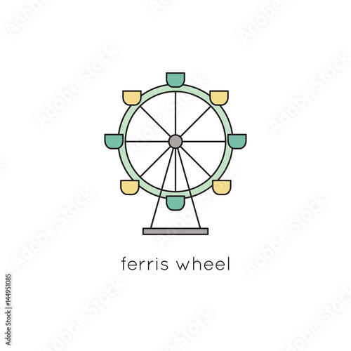 Ferris wheel line icon