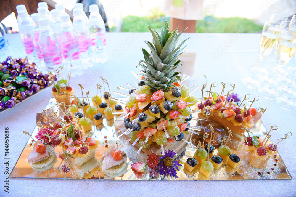 banquet table with desserts