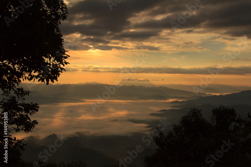 Sea Of Mist With Doi Luang Chiang Dao  View Form Doi Dam in Wianghaeng Chiangmai Thailand