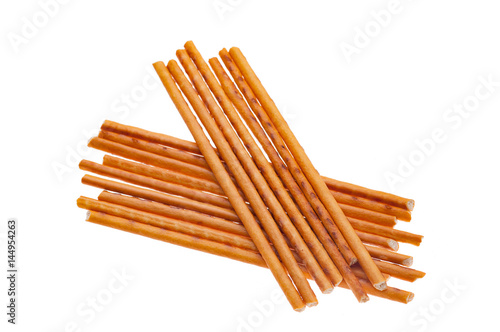 salty bread sticks isolated