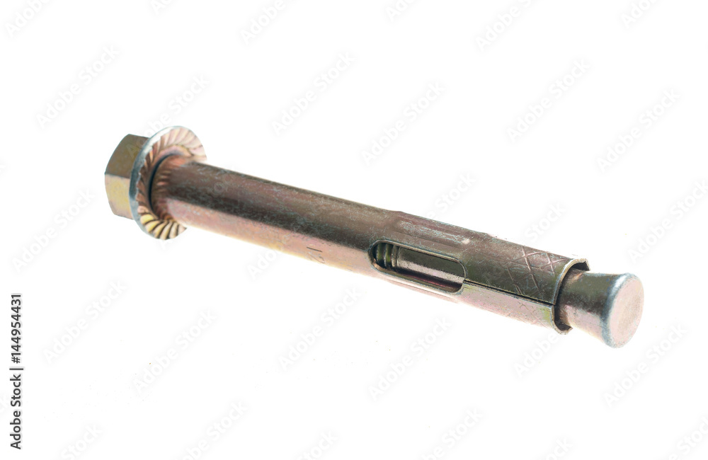 metal dowel on a white background metal dowel on a white background